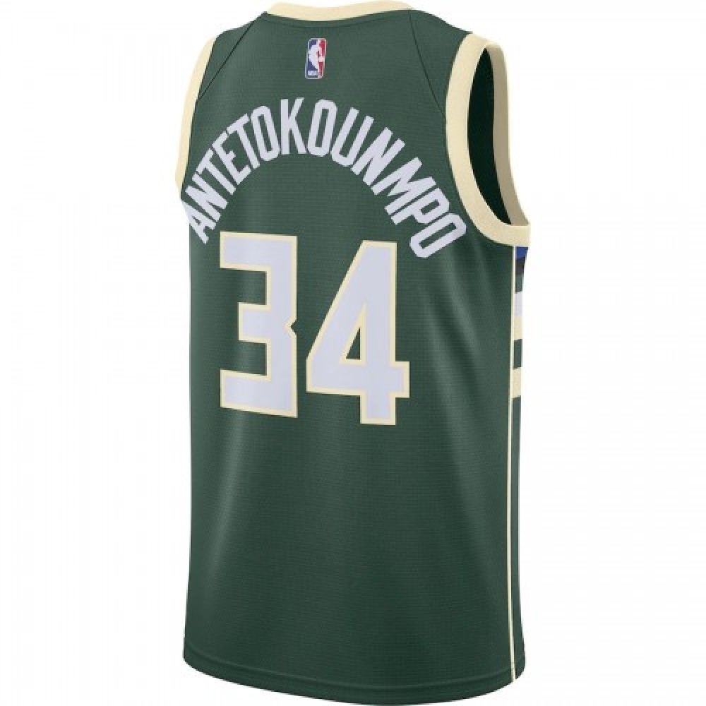 Men's Milwaukee Bucks Giannis Antetokounmpo #34 Green Swingman Jersey - Icon Edition-Pro Kit Vault | Brand New 26/27 Sports Jerseys
